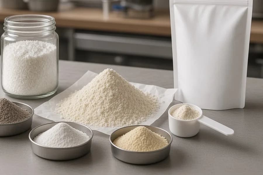 Crop of a meal nutrition pouch and shaker
