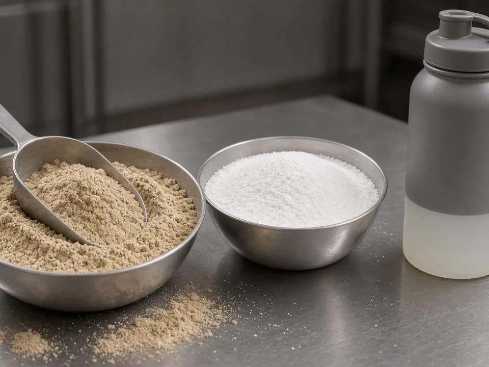 Crop of carbohydrate powder and an endurance bottle