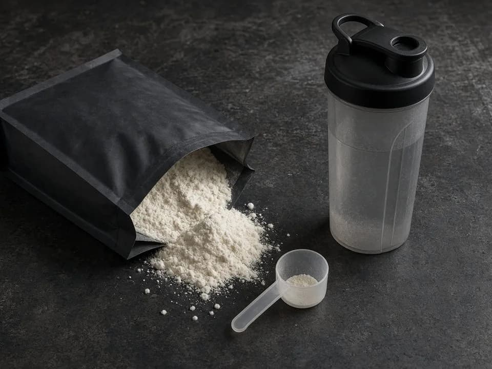 Crop of an intra-workout pouch and bottle