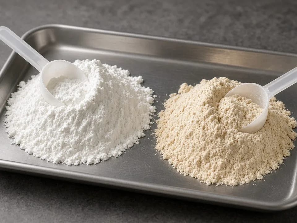 Crop of two measured carbohydrate powders