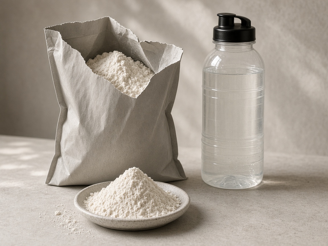 Amino powder, open pouch and intra bottle